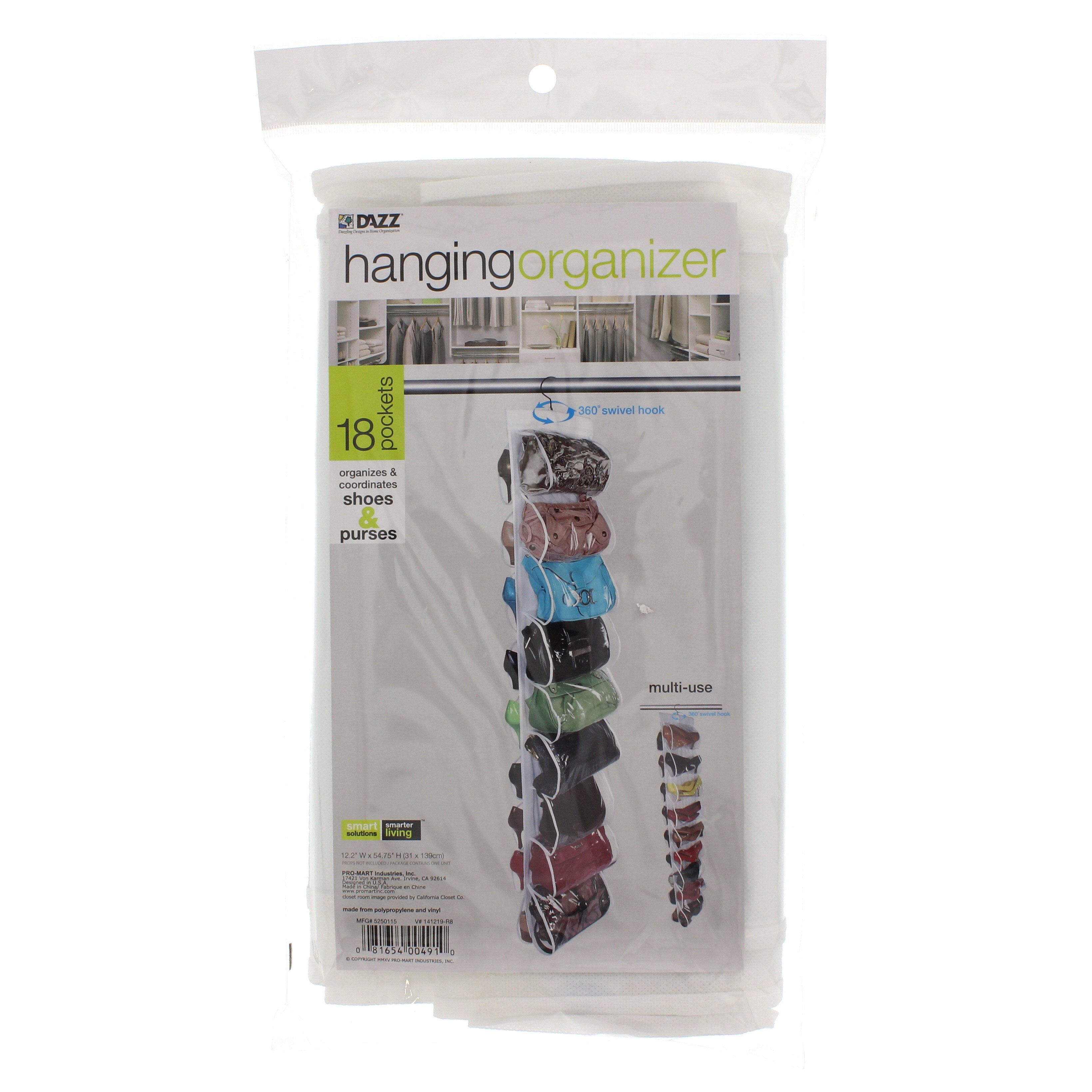 Dazz 18 Pocket Hanging Shoe & Bag Organizer Shop Closet &