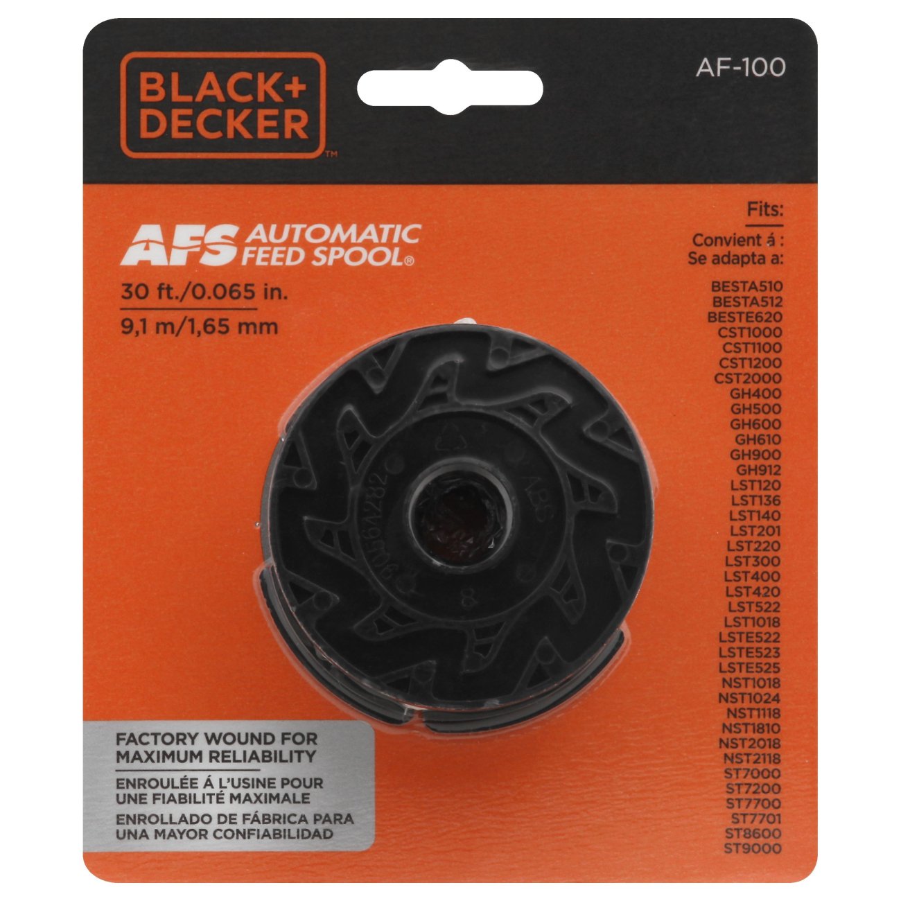 Replacement Spool For Black & Decker Af-100 Trimmer, 30 Ft 0.065