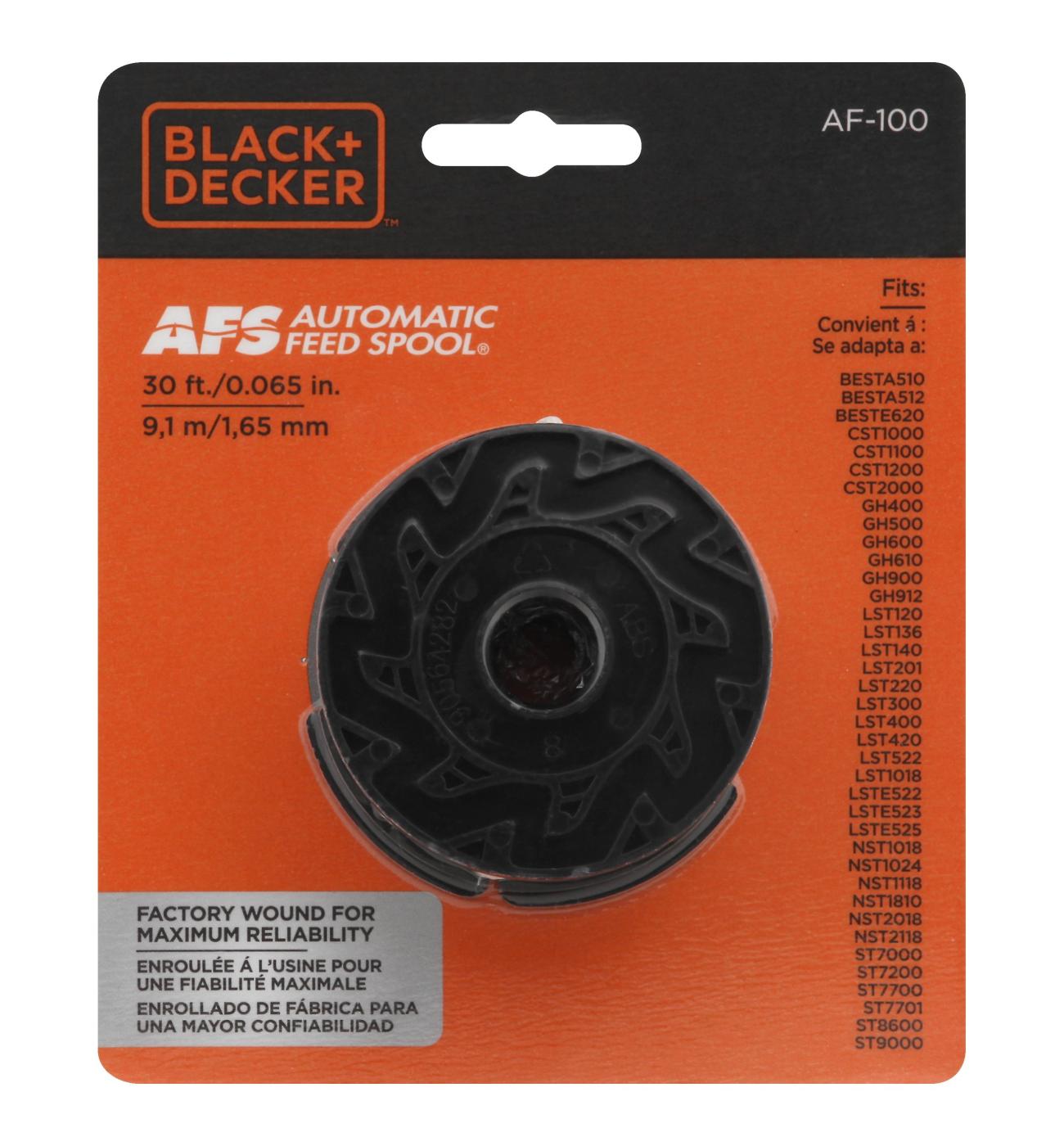 BLACK+DECKER AF-100 String Trimmer Replacement Spool with 30 Feet of  .065-Inch Line, 30-Feet, 0.065-Inch