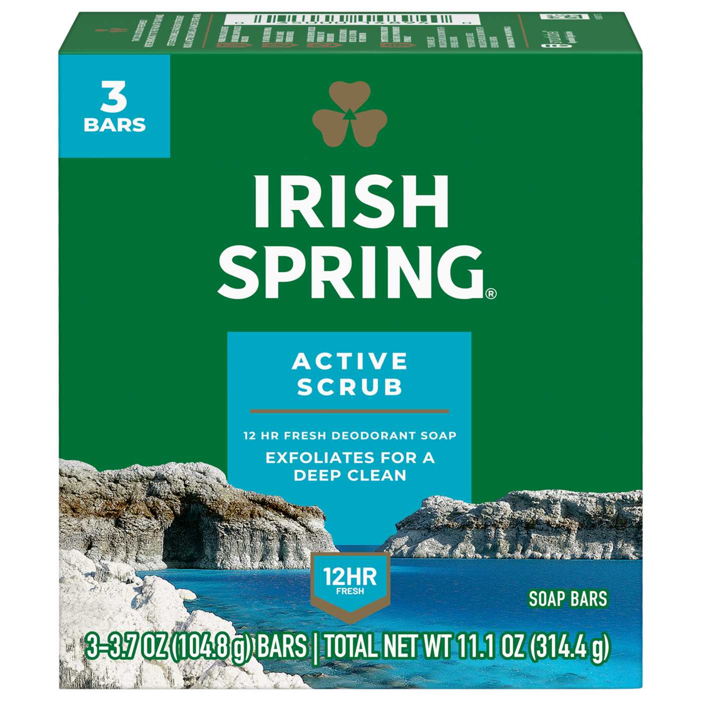 Irish Spring Active Scrub Deodorant Bar Soap for Men; image 1 of 7