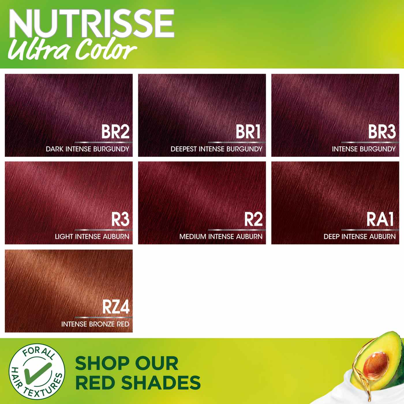 Garnier Nutrisse Ultra Color Nourishing Bold Permanent Hair Color Creme R2 Medium Intense Auburn; image 5 of 8