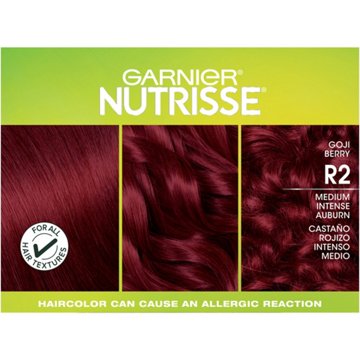 Garnier Nutrisse Ultra Color Nourishing Bold Permanent Hair Color Creme R2 Medium Intense Auburn, 1 kit