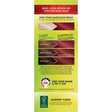 Garnier Nutrisse Ultra Color Nourishing Bold Permanent Hair Color Creme R3 Light Intense Auburn, 1 kit