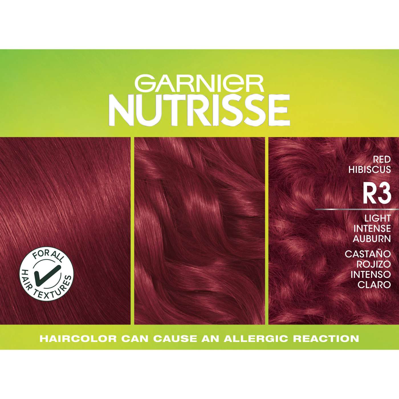 Garnier Nutrisse Ultra Color Nourishing Bold Permanent Hair Color Creme R3 Light Intense Auburn; image 8 of 9