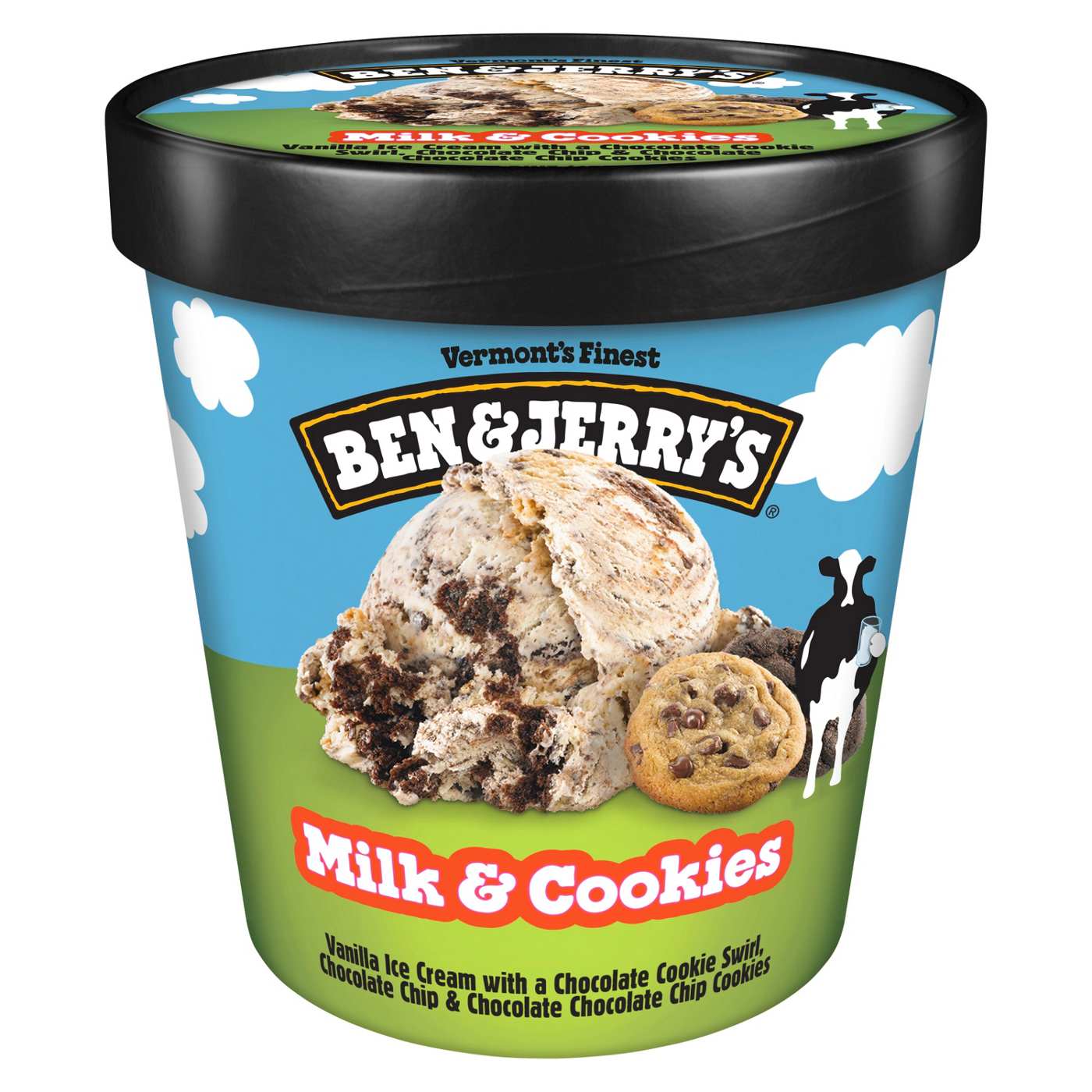 Ben & Jerry's Milk & Cookies Ice Cream; image 1 of 3