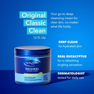 Noxzema Original Classic Deep Cleansing Face Wash Cream with Eucalyptus, 12 oz