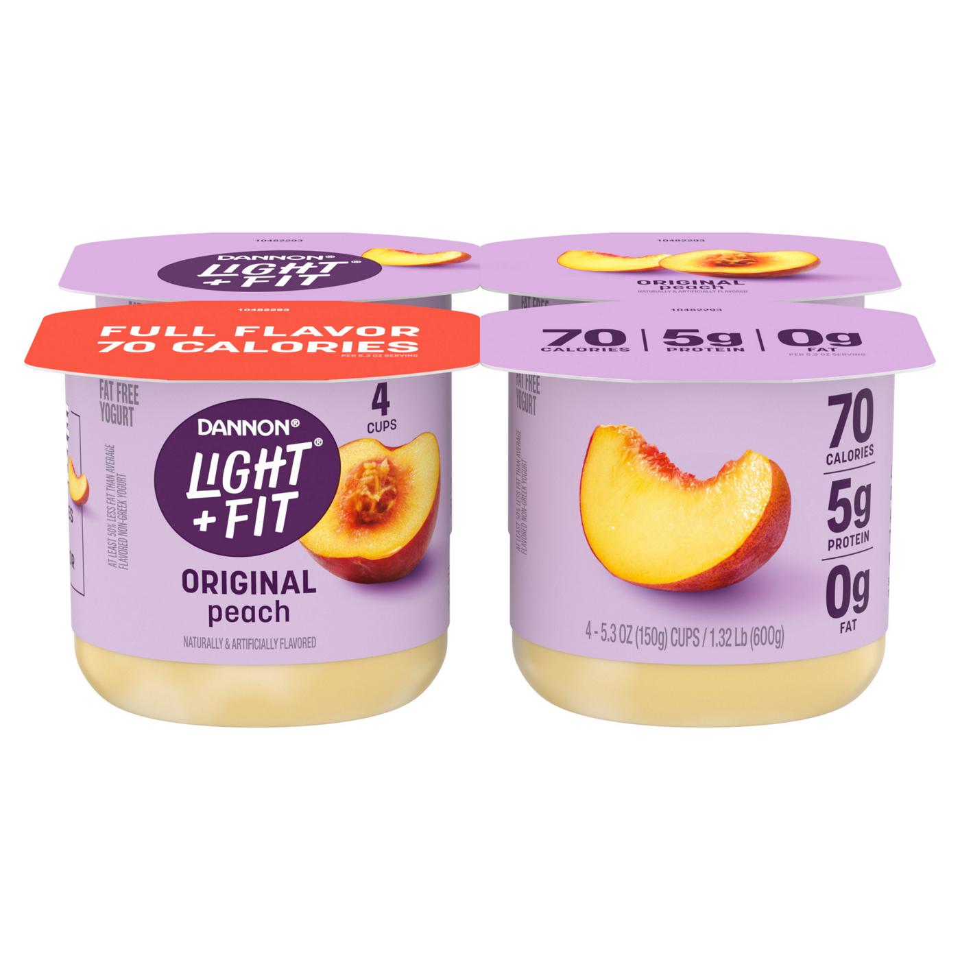 Light + Fit Peach Original Nonfat Yogurt Pack, 4 Ct; image 2 of 9