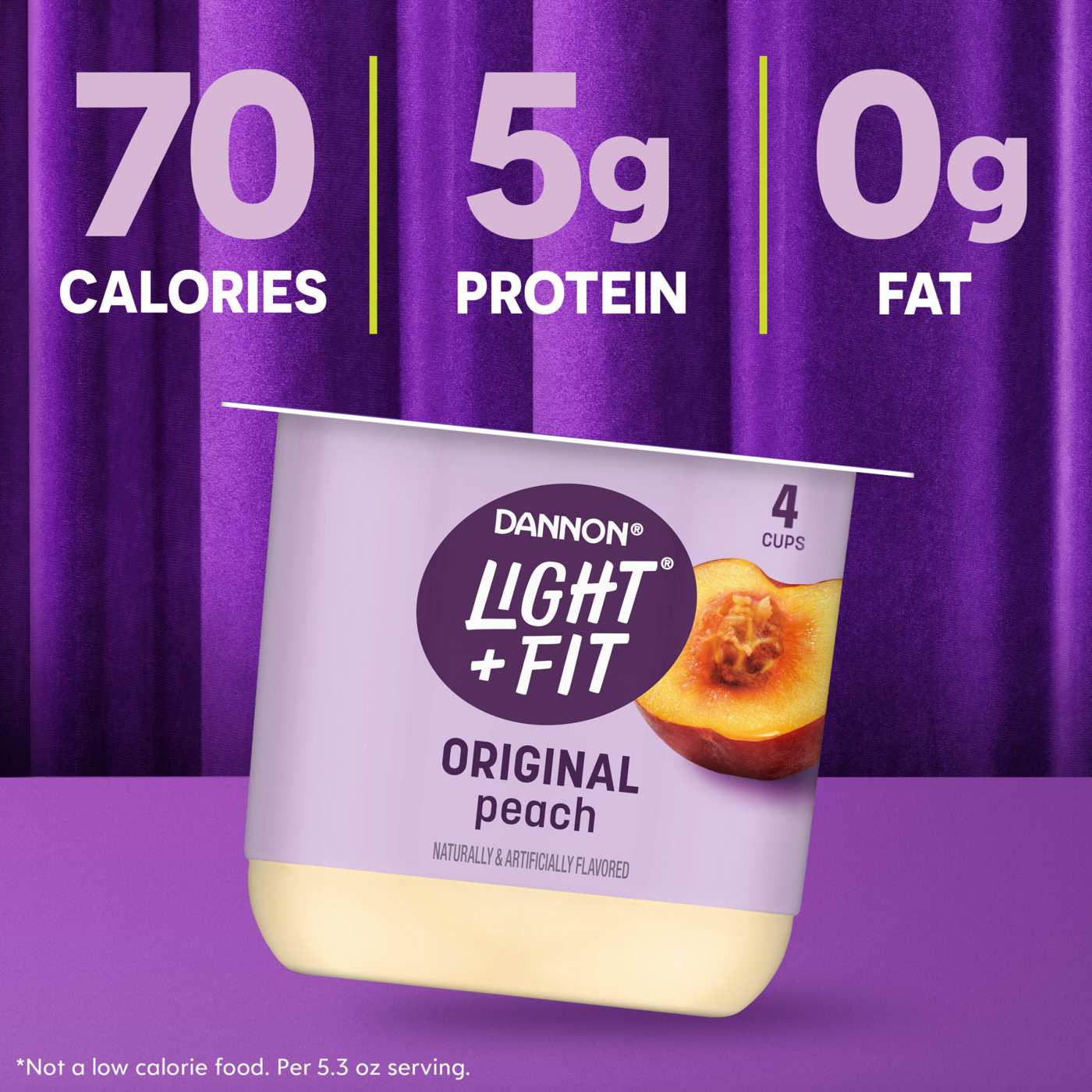 Light + Fit Peach Original Nonfat Yogurt Pack, 4 Ct; image 4 of 9