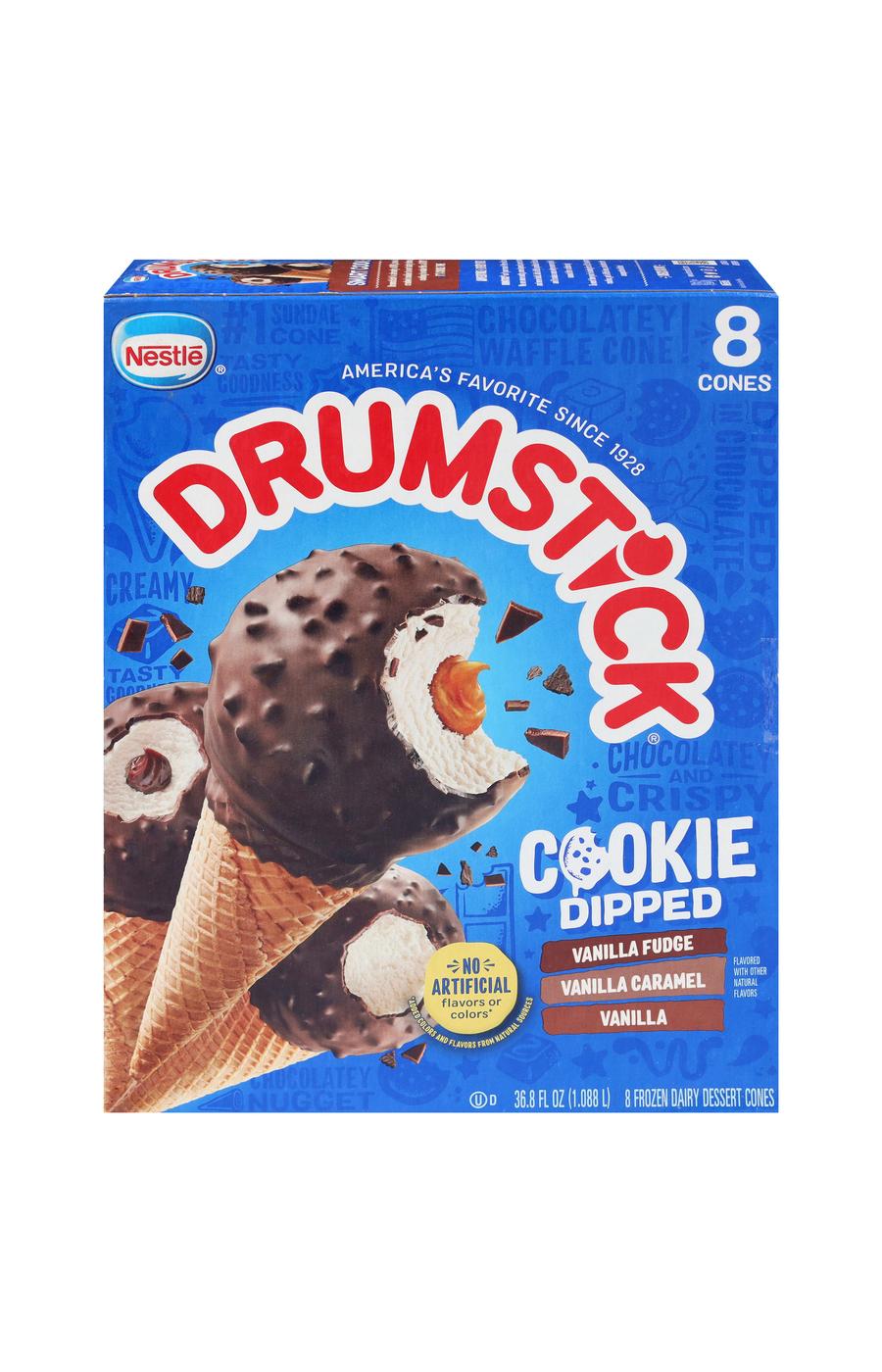 Nestle Drumstick Cookie Dipped Vanilla Variety Pack Sundae Cones; image 1 of 2