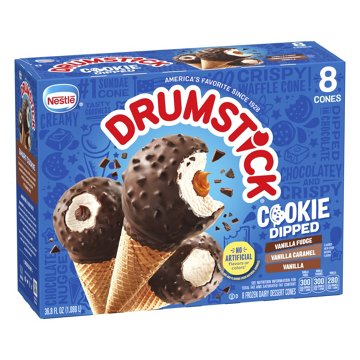Nestle Drumstick Cookie Dipped Sundae Cones Variety Pack, 8 ct
