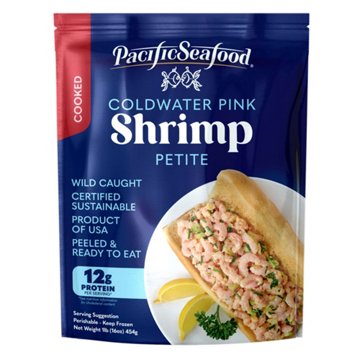 Pacific Seafood Frozen Wild Coldwater PInk Petite Salad Shrimp, 16 oz