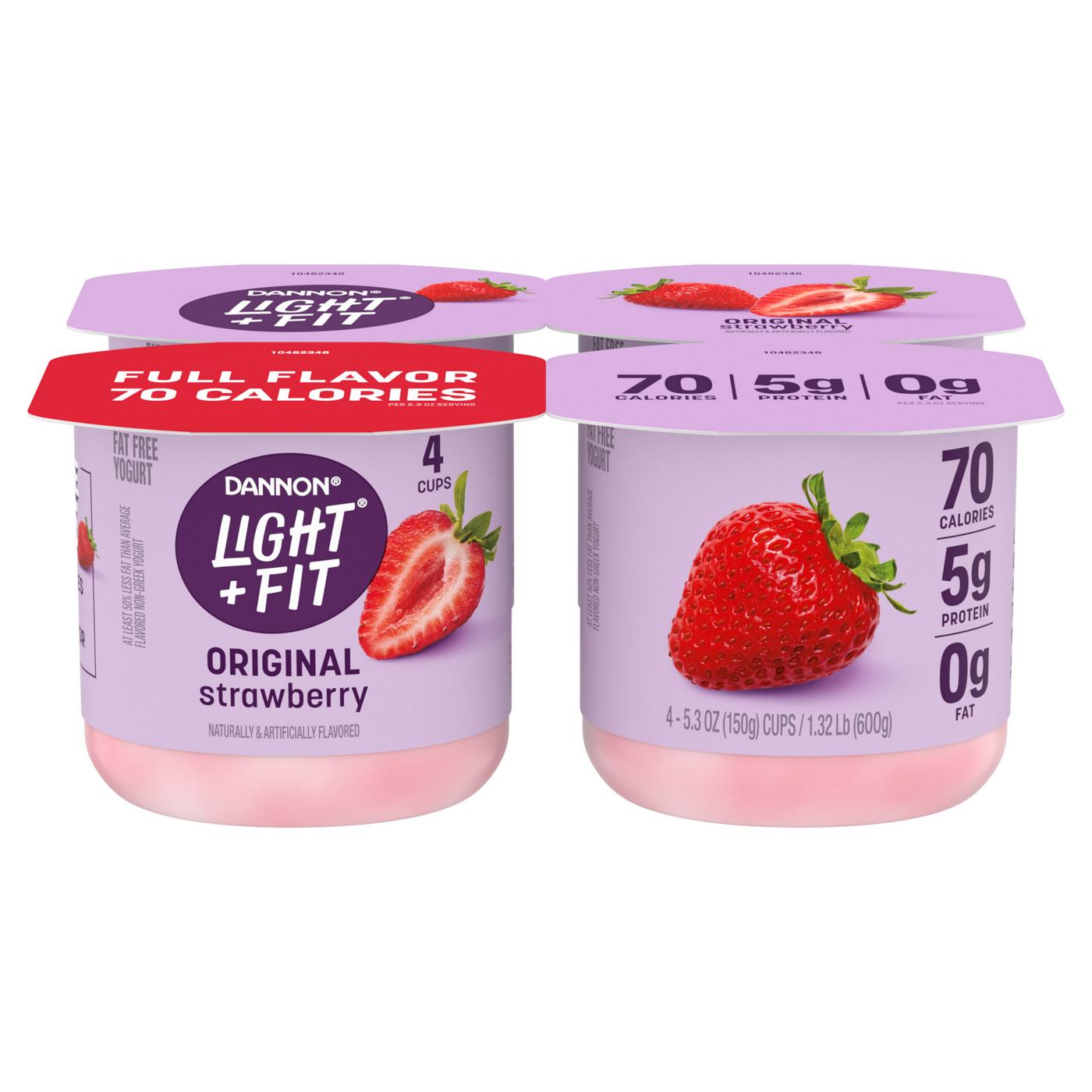 Light + Fit Strawberry Original Nonfat Yogurt Pack, 4 Ct; image 3 of 9