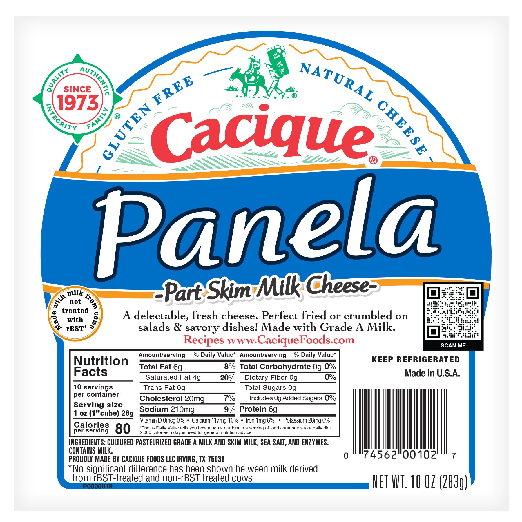 Cacique Ranchero Fresh Queso Fresco Cheese, 10 oz (Refrigerated)