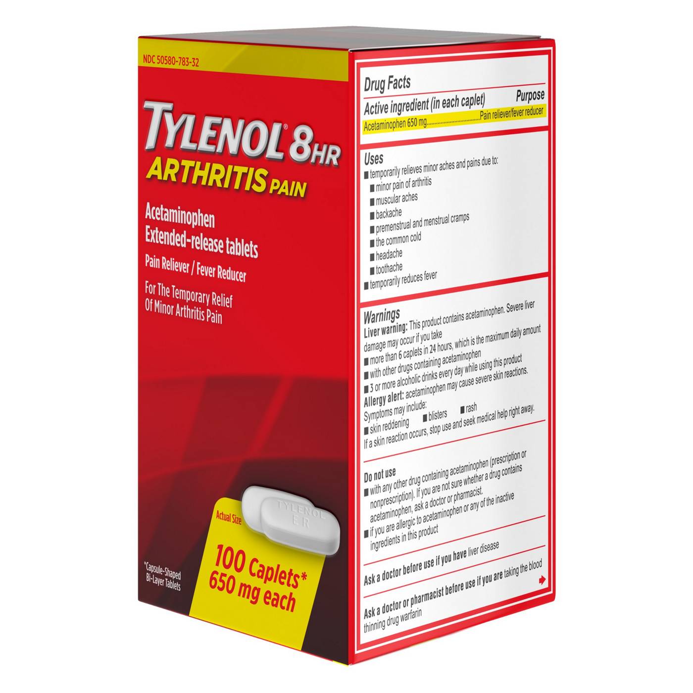 Tylenol 8 HR Arthritis Pain Extended Release Caplets - 650 Mg; image 4 of 6