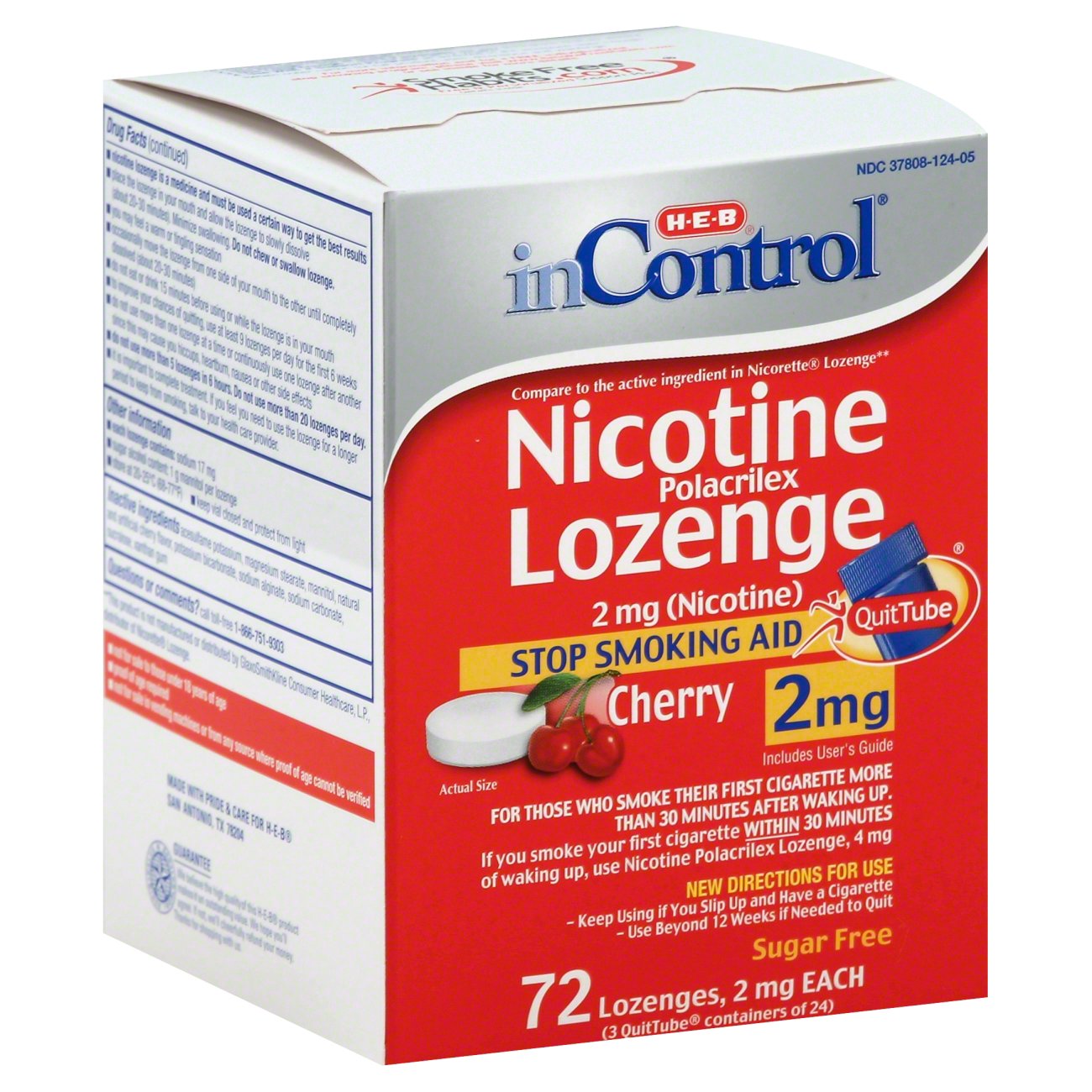 HEB InControl Nicotine Cherry Lozenges Stop Smoking Aid 2 Mg Shop