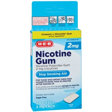 H-E-B Nicotine Gum Stop Smoking Aid - 2 mg, 20 ct
