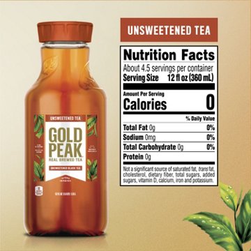 Gold Peak Unsweetened Black Iced Tea Drink, 52 oz