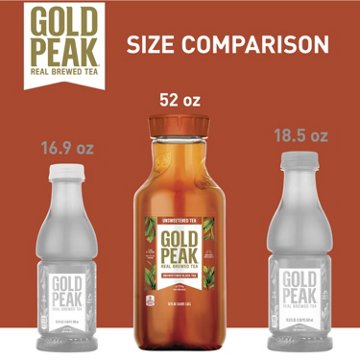 Gold Peak Unsweetened Black Iced Tea Drink, 52 oz