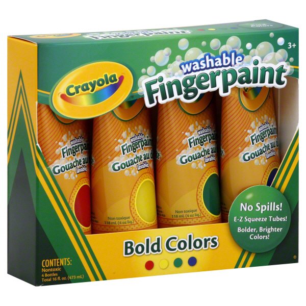 Crayola Assorted Bold Colors Washable Fingerpaint 4 CT Shop School