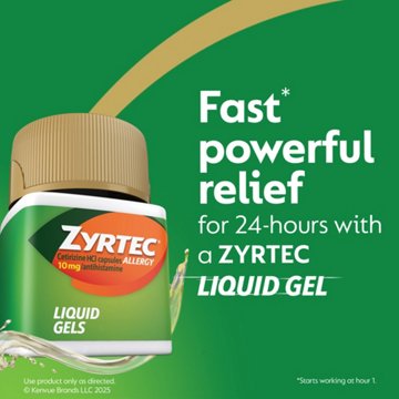 Zyrtec 24 Hour Allergy Relief Antihistamine Capsules