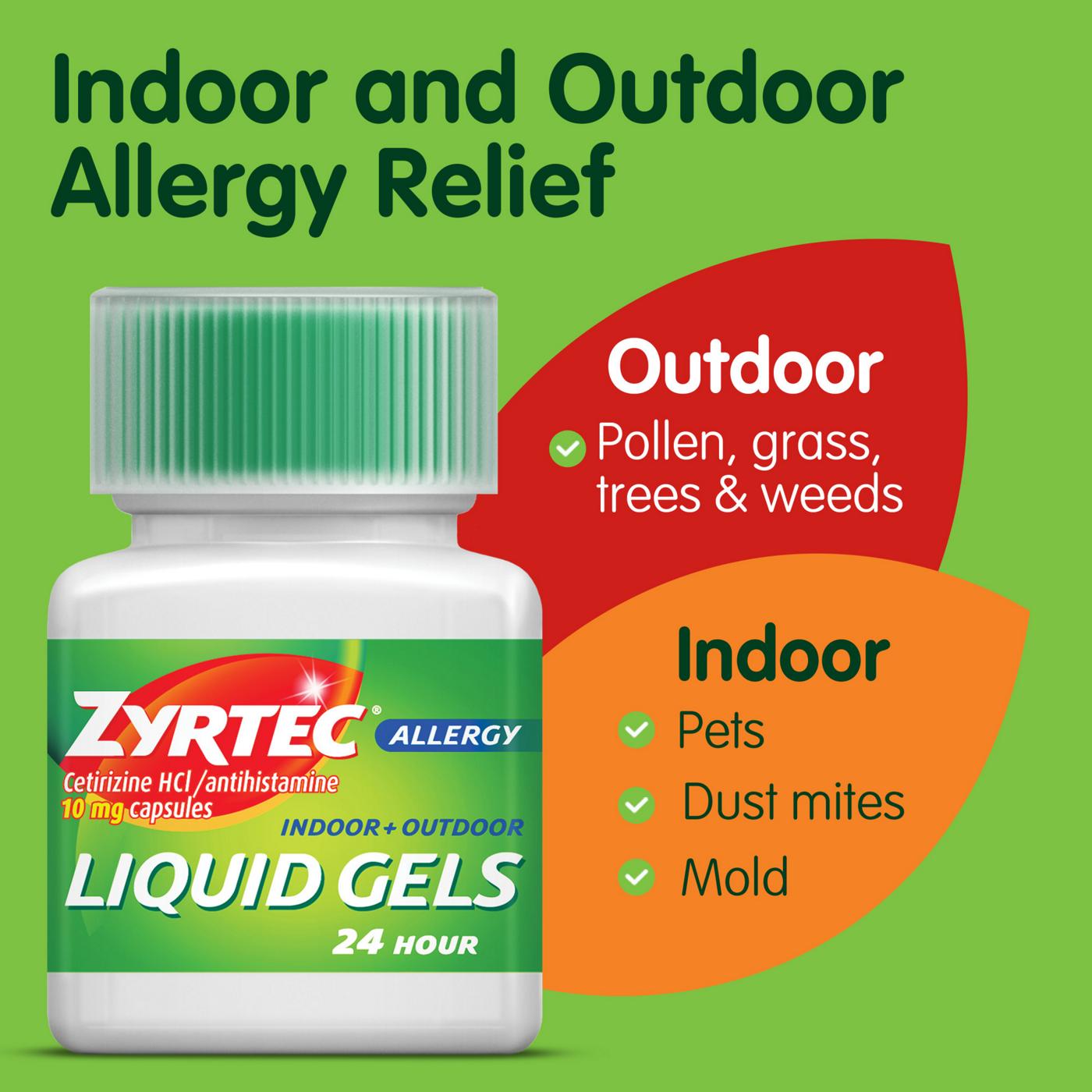 Zyrtec Allergy 24 Hour Relief Liquid Gels; image 4 of 6