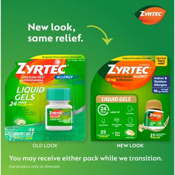 Zyrtec 24 Hour Allergy Relief Antihistamine Capsules
