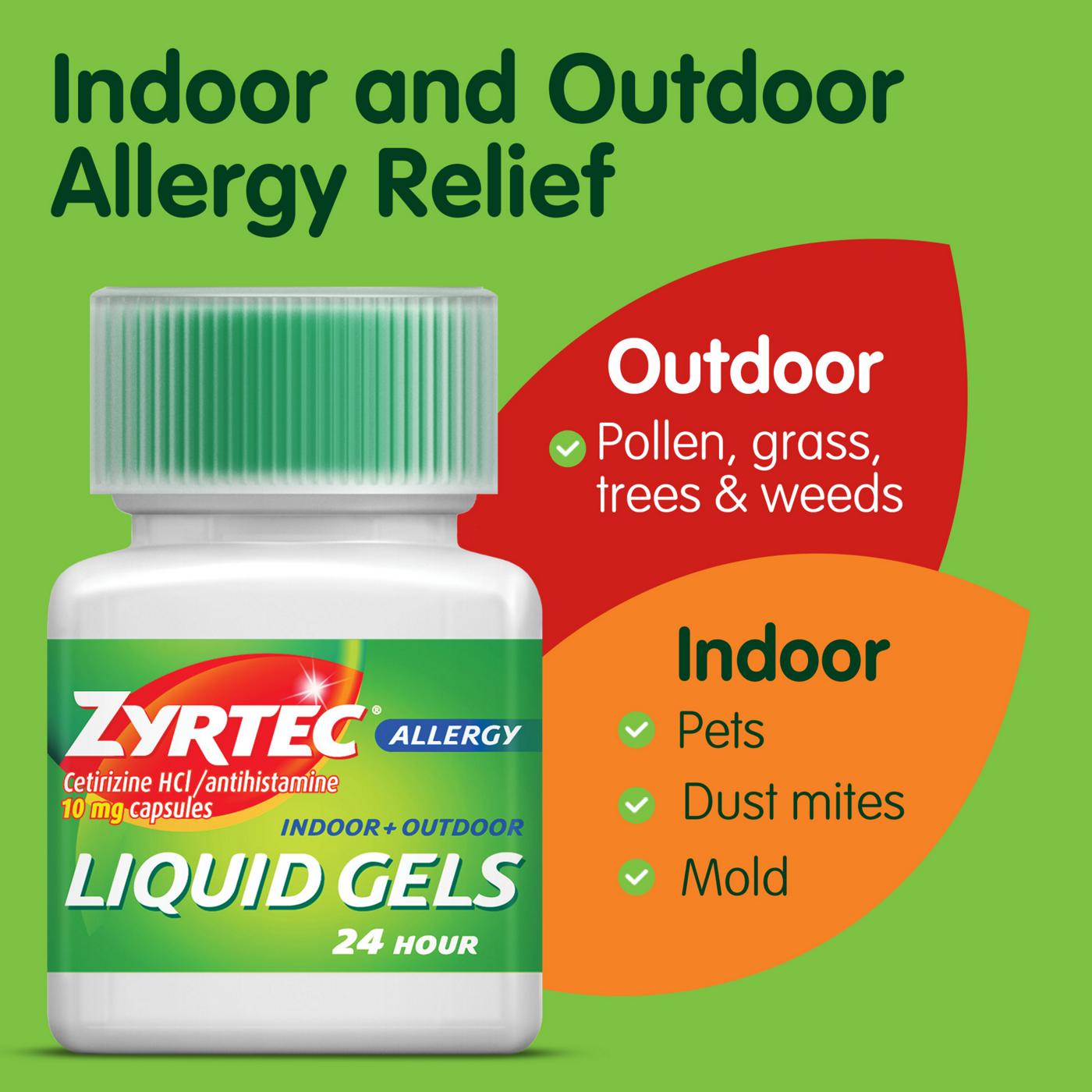 Zyrtec Allergy 24 Hour Relief Liquid Gels; image 5 of 6
