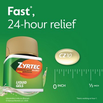 Zyrtec 24 Hour Allergy Relief Antihistamine Capsules