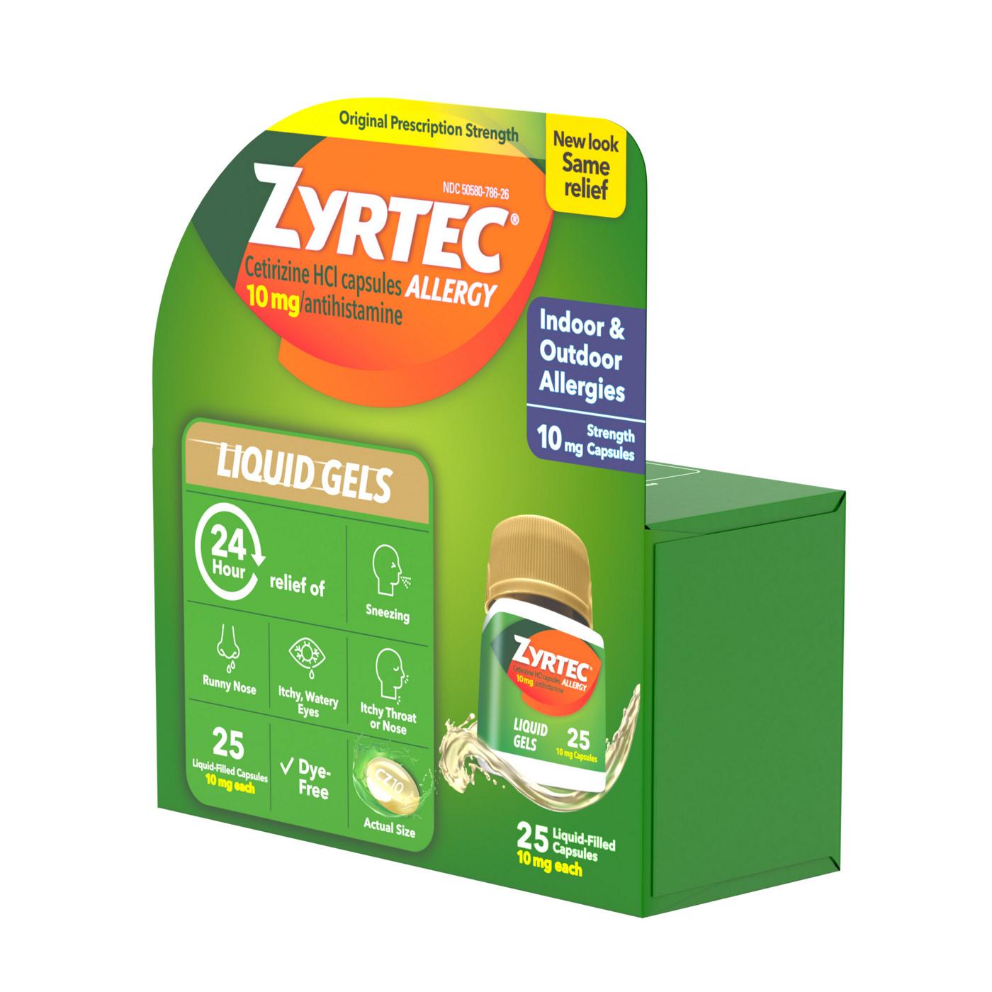 Zyrtec 24 Hour Allergy Relief Antihistamine Capsules; image 6 of 8