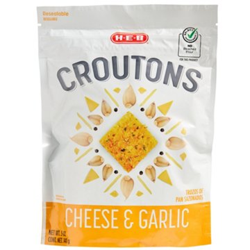 H-E-B Cheese & Garlic Premium Croutons, 5 oz