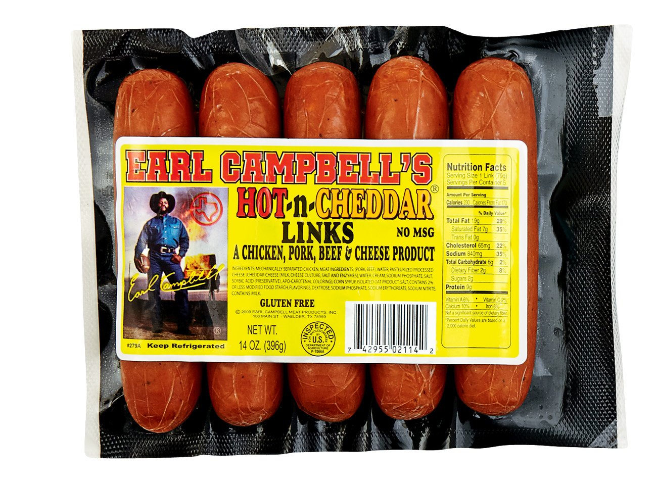 Earl Campbell's HotnCheddar Links Shop Sausage at HEB