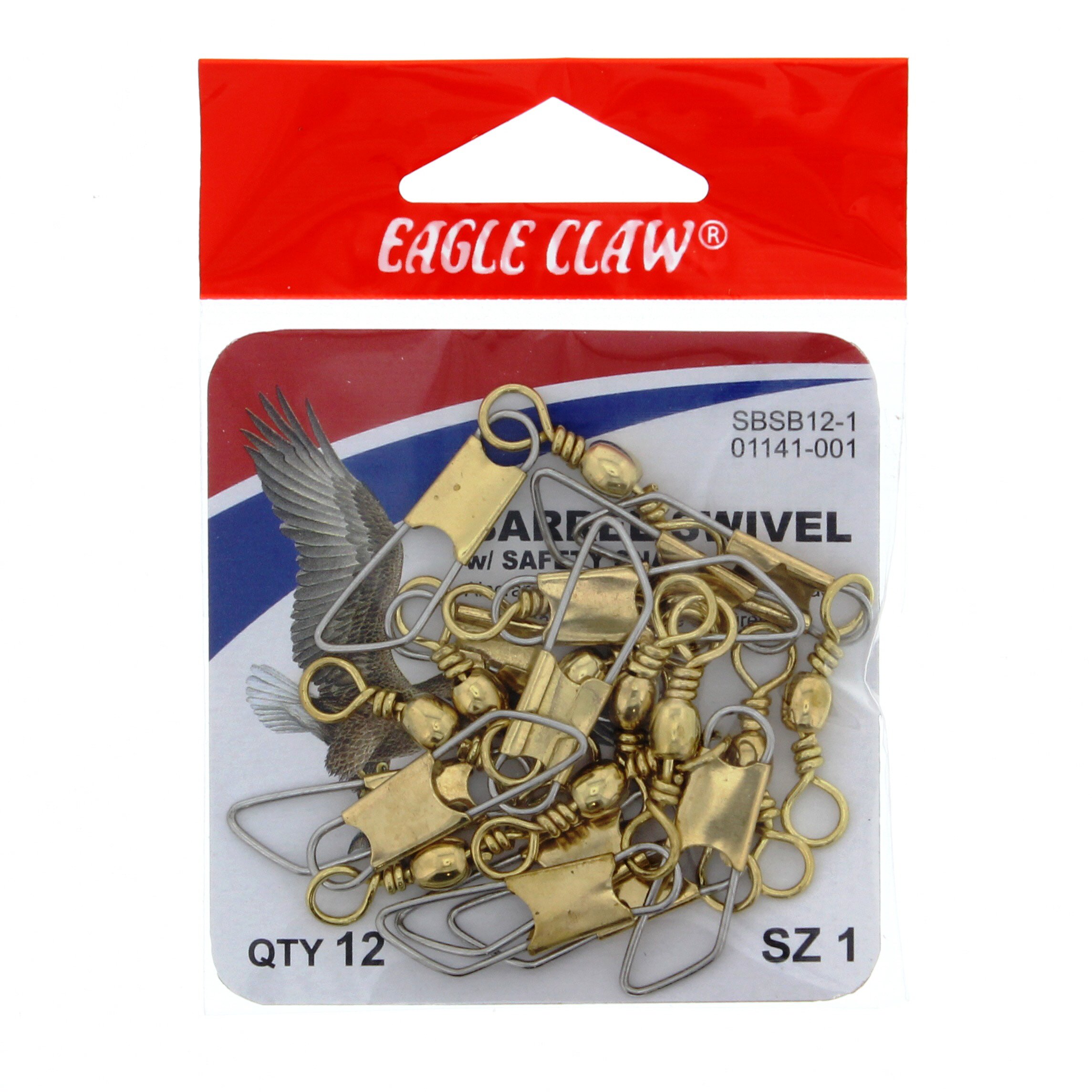 Eagle Claw Barrel Swivel With Safety Snap Size 1 Shop Fishing At H E B