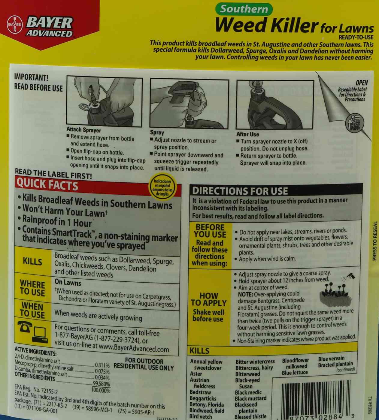 Bayer Southern Weed Killer For Lawns; image 2 of 2