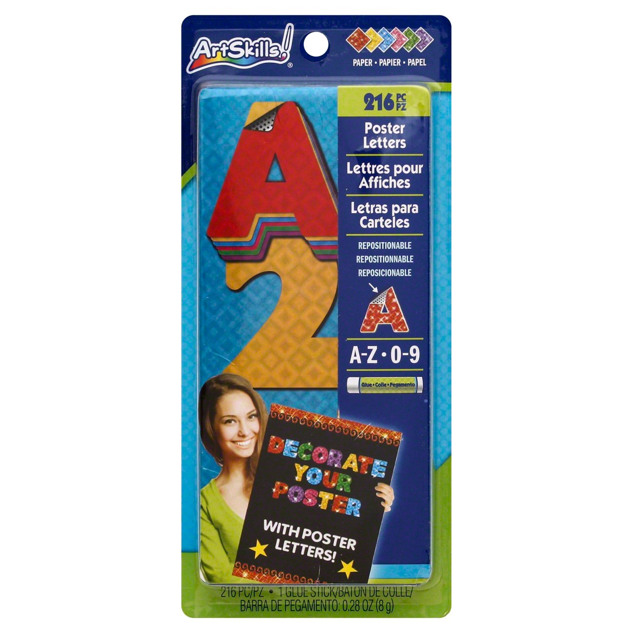 ArtSkills Glitzer-Smiley-Aufkleber, 390 Stück – Bunte Sticker Für Schulprojekte Und Scrapbooking