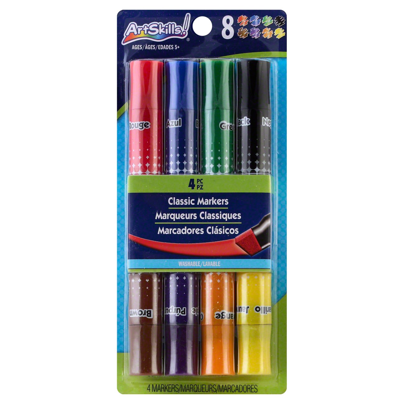 ArtSkills Poster Markers, Dual-Ended, Classic - 4 markers