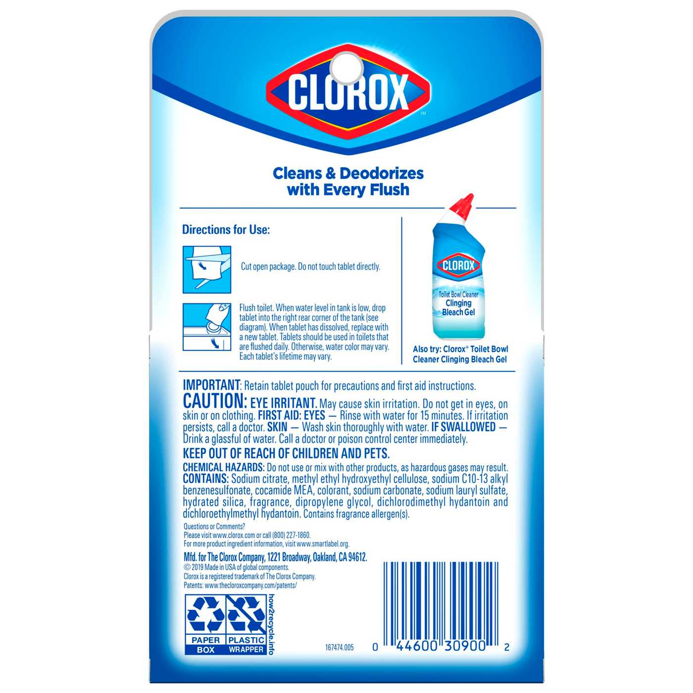 Clorox Bleach & Blue Ultra Clean Toilet Tablets Rain Clean Scent; image 2 of 9