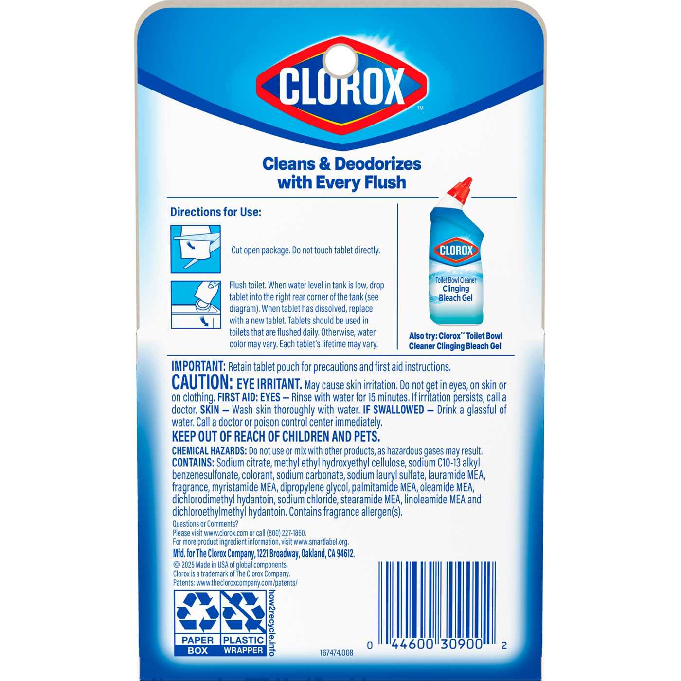 Clorox Ultra Clean Toilet Tablets Bleach & Blue - Rain Clean Scent; image 6 of 10