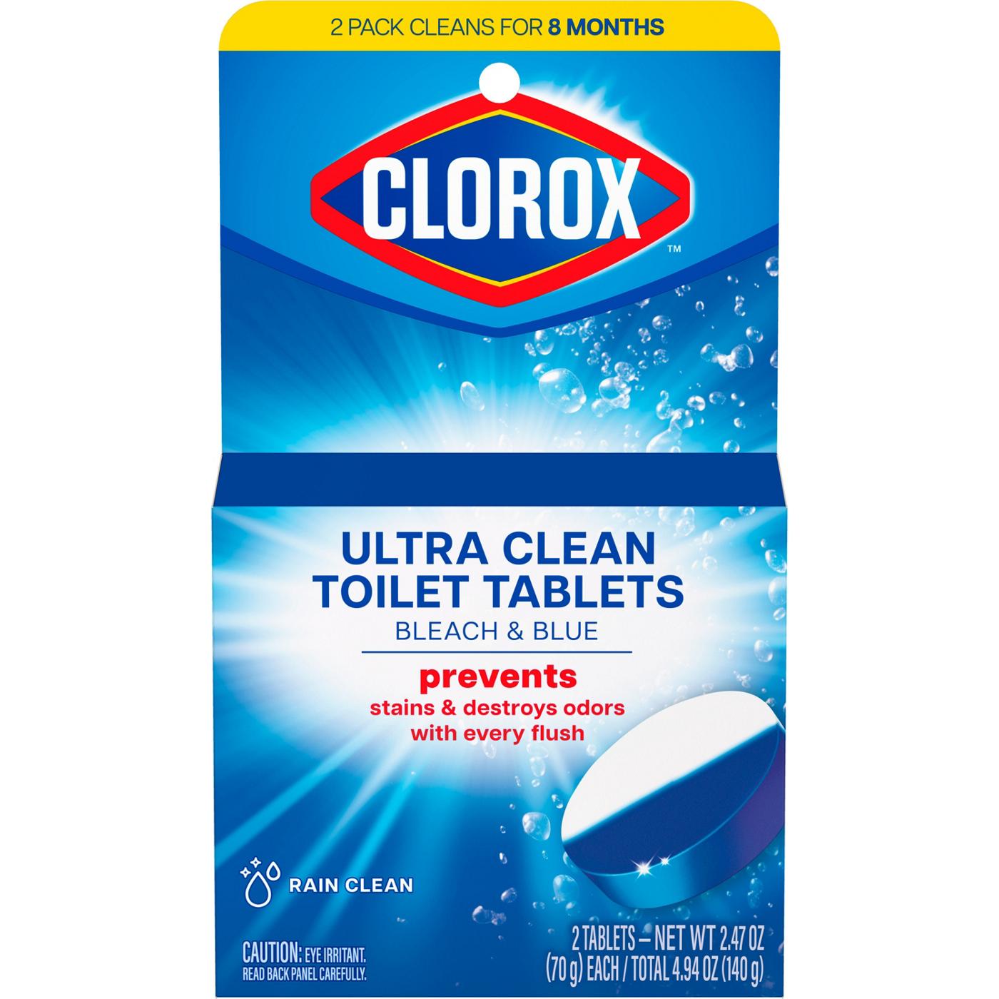 Clorox Ultra Clean Toilet Tablets Bleach & Blue - Rain Clean Scent; image 7 of 10