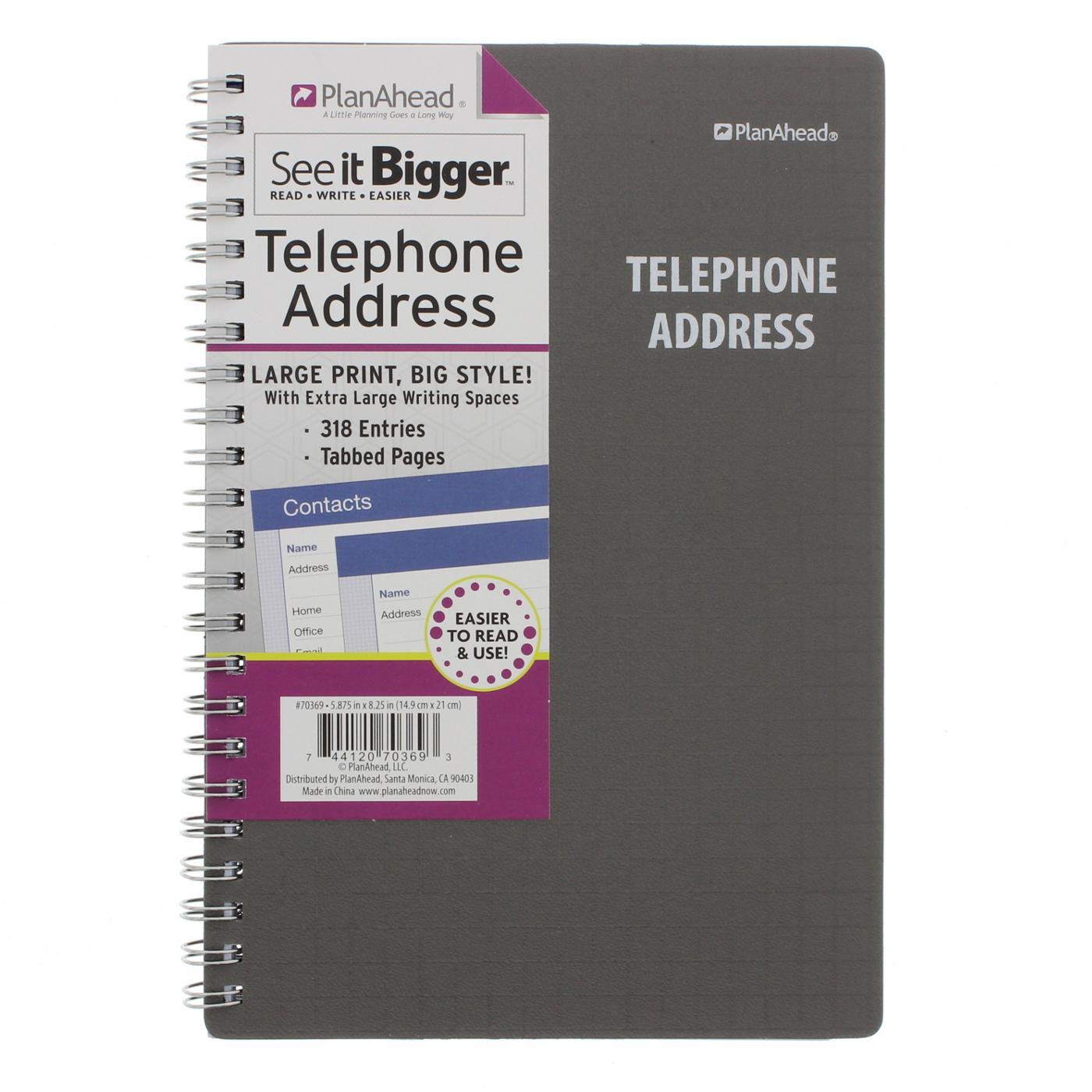 PlanAhead Large Print Telephone/Address Book -Colors & Designs May Vary; image 1 of 3