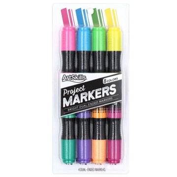 ArtSkills Bright Dual-Ended Chisel Tip Project Markers, 4 pk