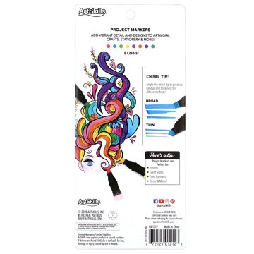 ArtSkills Bright Dual-Ended Chisel Tip Project Markers, 4 pk