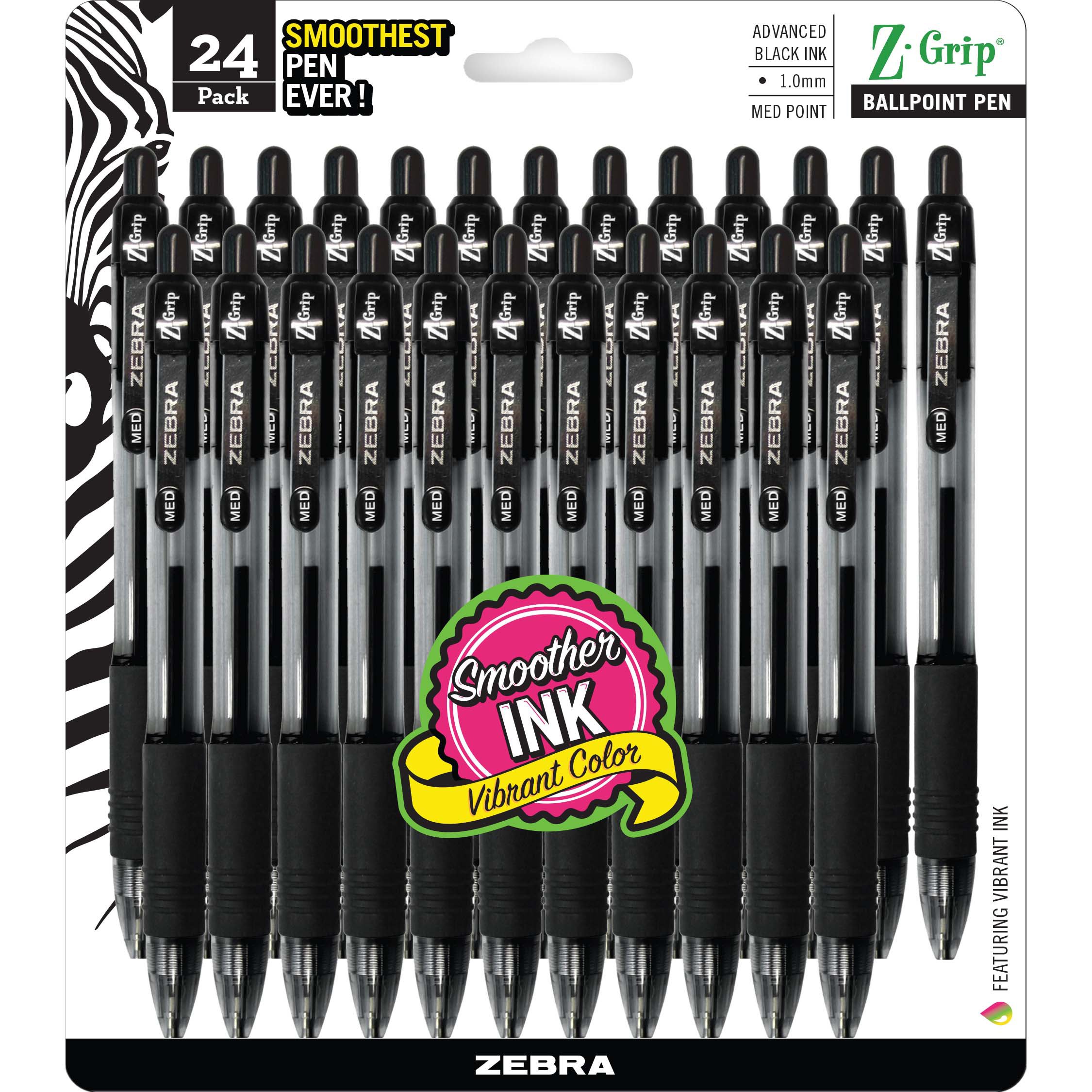 Zebra Z-Grip Retractable Medium Point Ballpoint Pens - Black Ink - Shop Pens  at H-E-B
