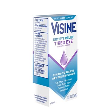 Visine Dry Eye Relief Tired Eye Lubricant Drops, .5 oz