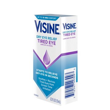 Visine Dry Eye Relief Tired Eye Lubricant Drops, .5 oz