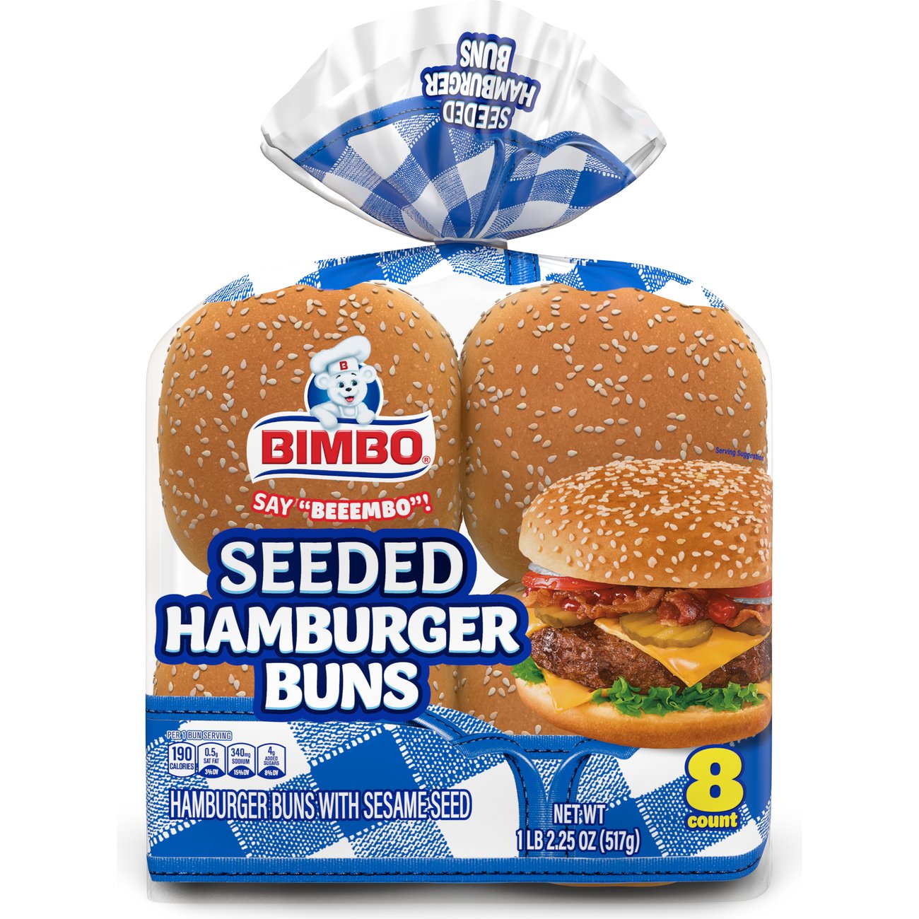 Bimbo Hamburger Buns with Sesame Seeds Shop Buns & rolls at HEB