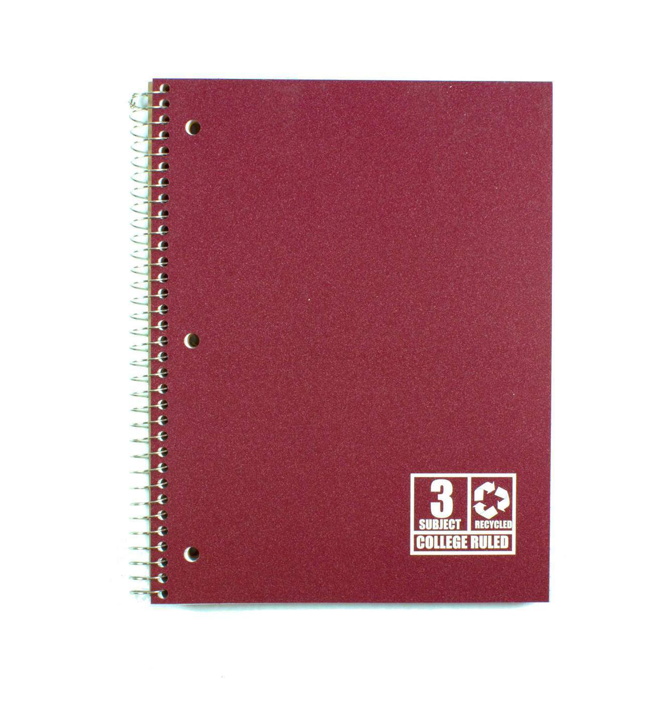 Norcom Recycled 3 Subject College Ruled Spiral Notebook, Assorted Colors; image 1 of 5