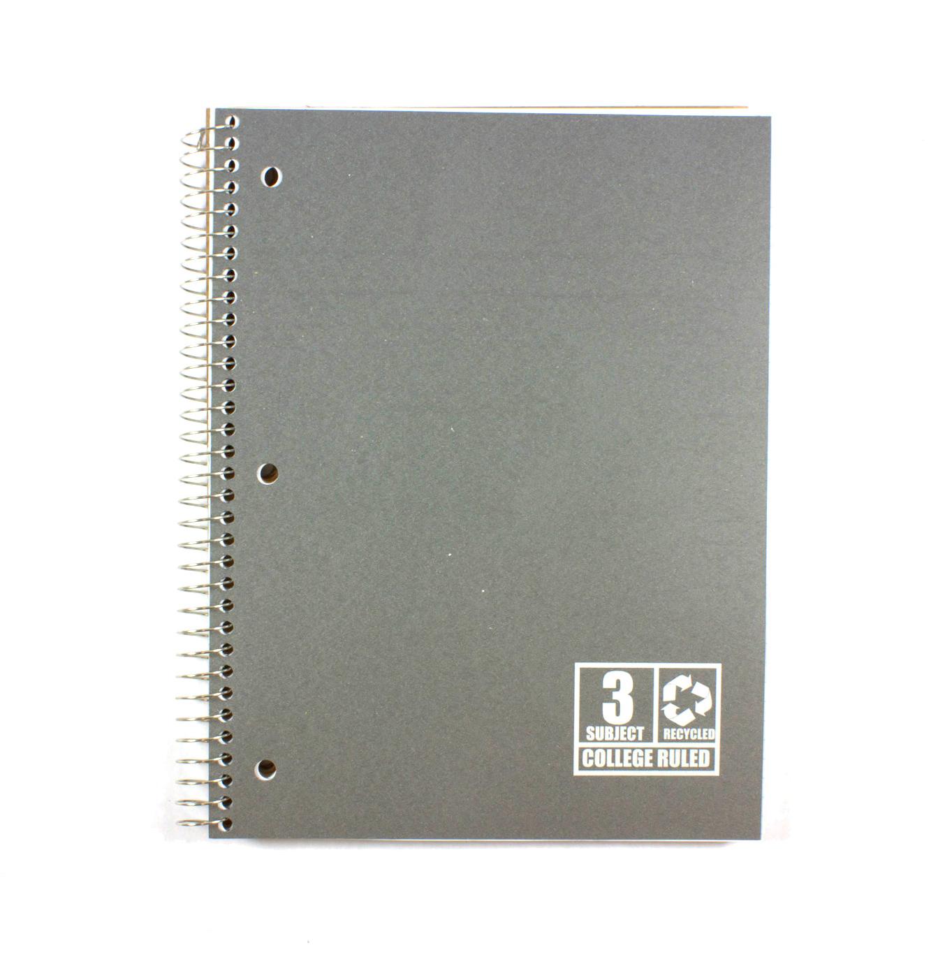 Norcom Recycled 3 Subject College Ruled Spiral Notebook, Assorted Colors; image 4 of 5