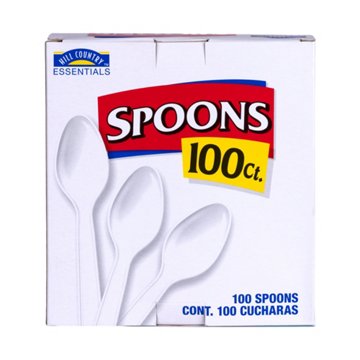 Hill Country Essentials Plastic Spoons - White, 100 ct