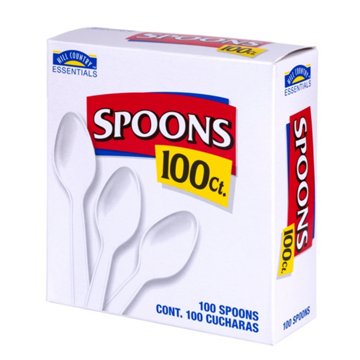 Hill Country Essentials Plastic Spoons - White, 100 ct