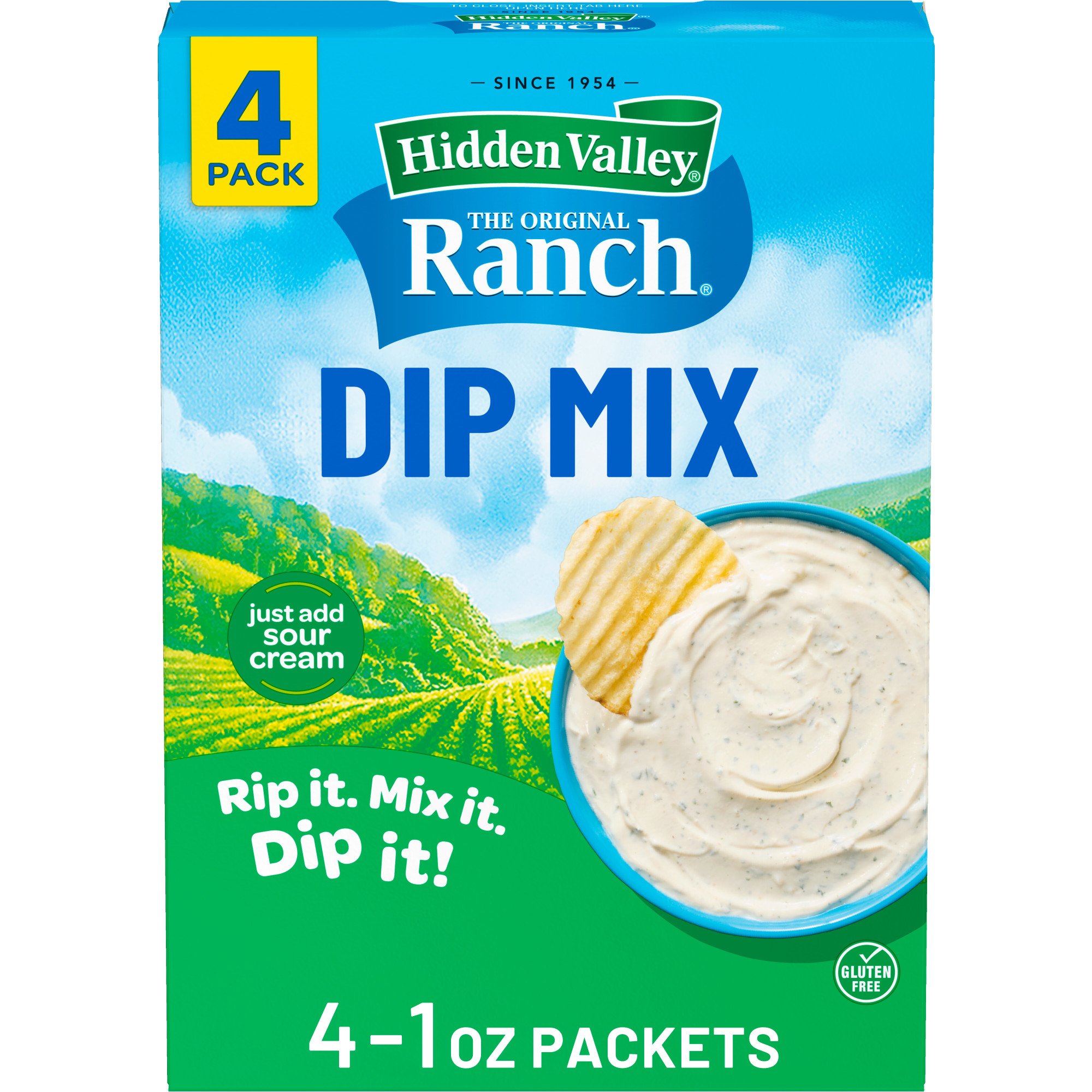Hidden Valley Original Ranch Dips Mix 4 Pack Shop Salad dressings at